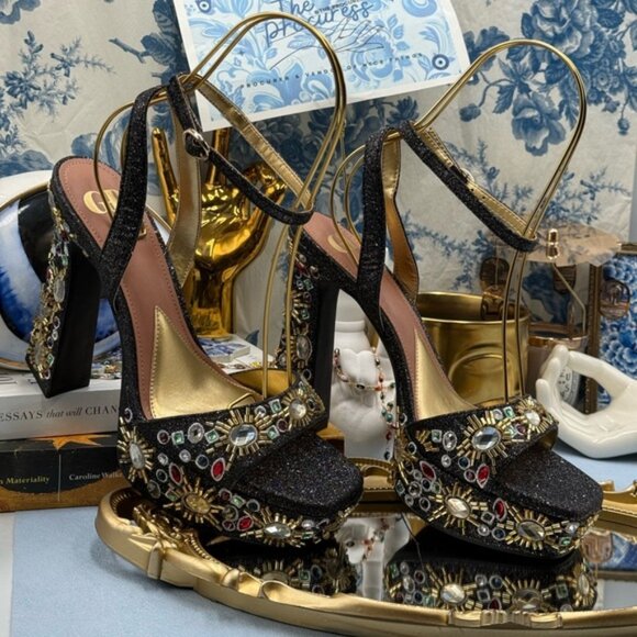 🆕 GB GIANNI BINI 🧿 NWOB Enchant-Ment Bead Embellished Platform Sandals, Sz 8M - Picture 3 of 14